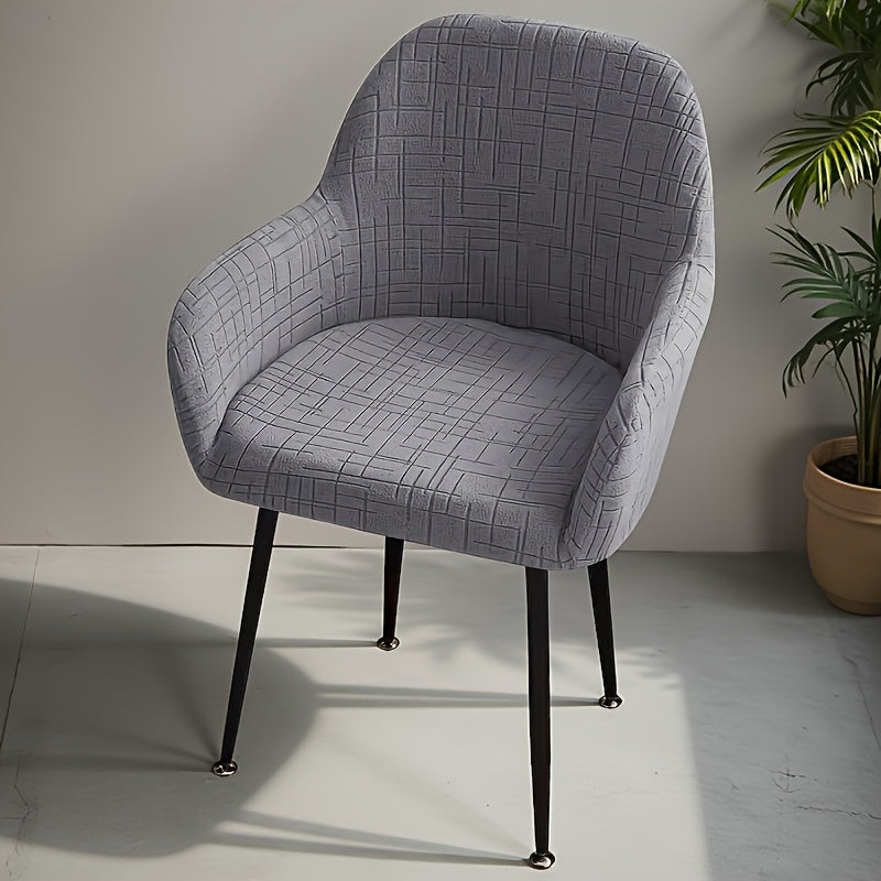 Housse de chaise extensible en polaire jacquard, gros plan sur le tissu