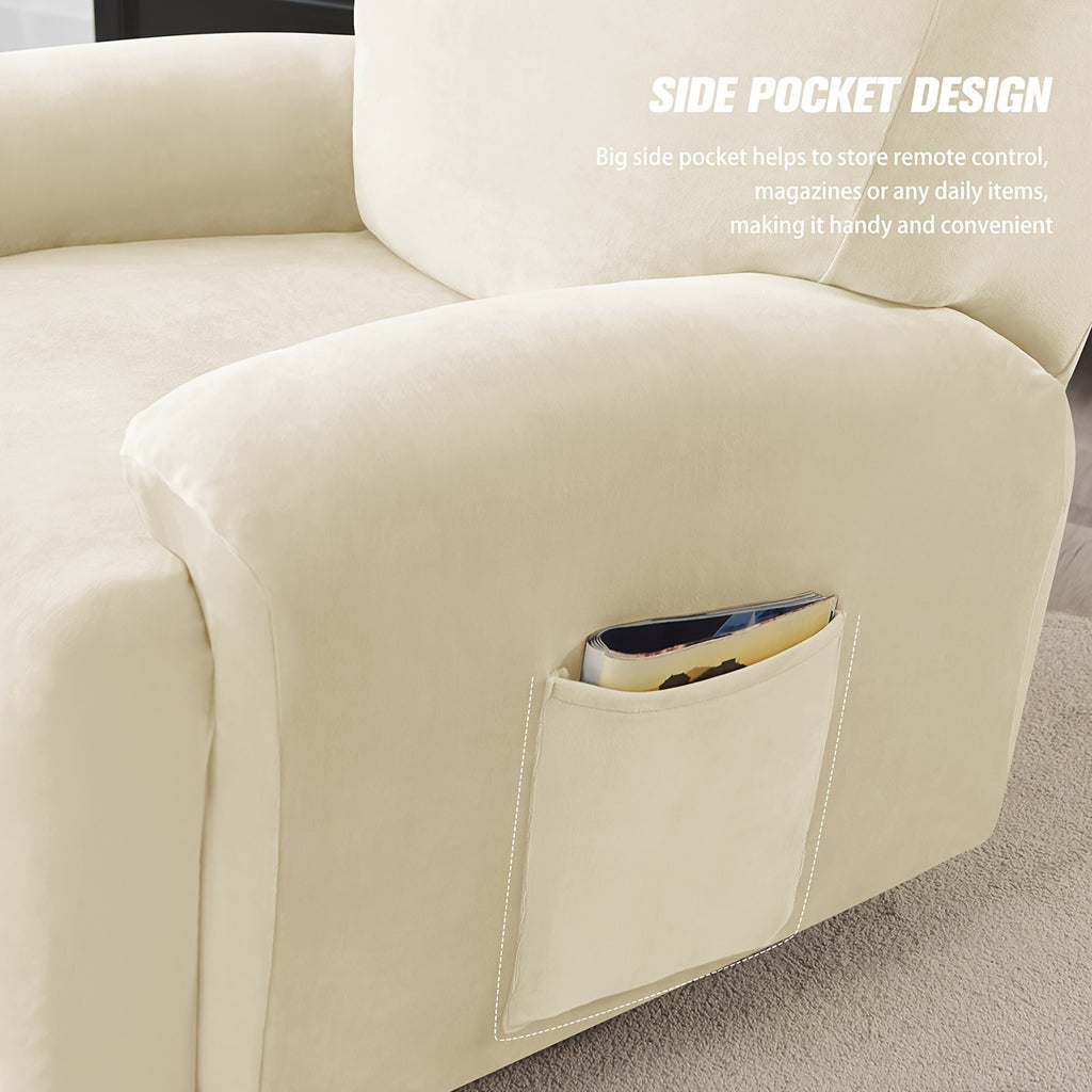Housse de canapé extensible en velours à housses séparées pour fauteuil, autre coloris