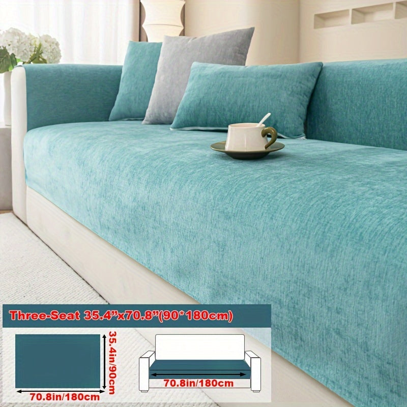 Housse de coussin épaisse en chenille antidérapante, gros plan sur le tissu