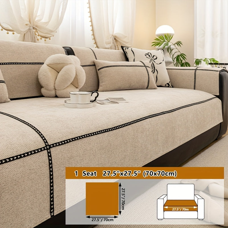 Housse de coussin épaisse en chenille antidérapante, vue d'ensemble