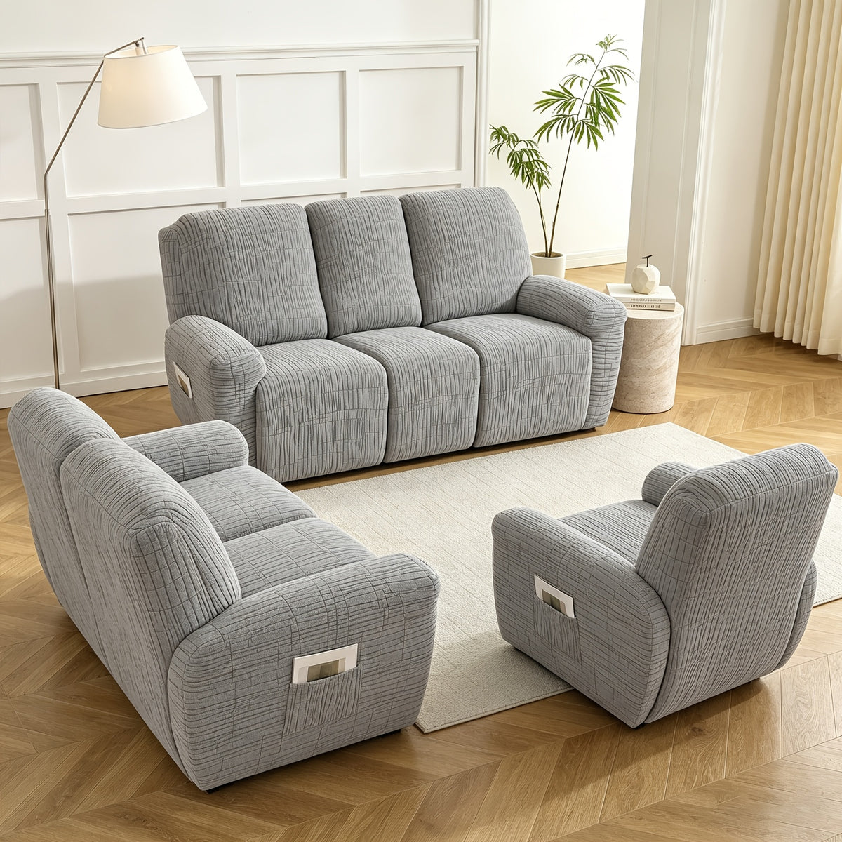 Housse de canapé extensible en polaire jacquard antidérapante à housses Image