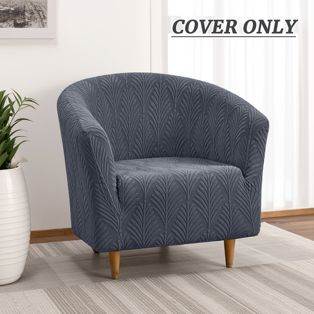 Housse de canapé extensible en polaire jacquard pour fauteuil, mise en situation
