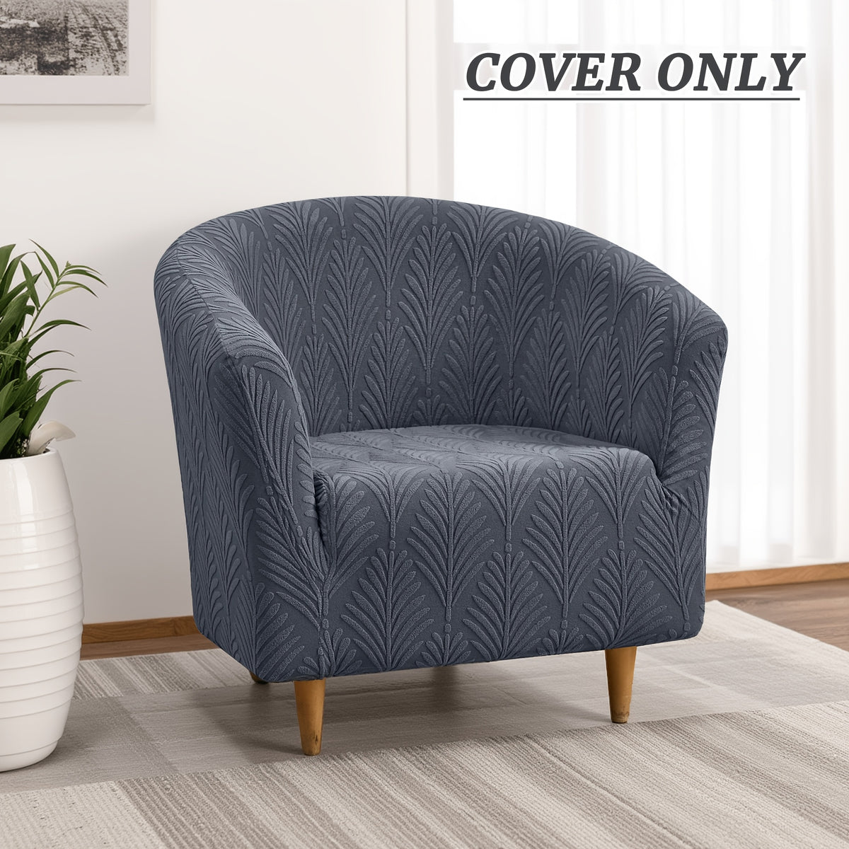 Housse de canapé extensible en polaire jacquard pour fauteuil, mise en situation