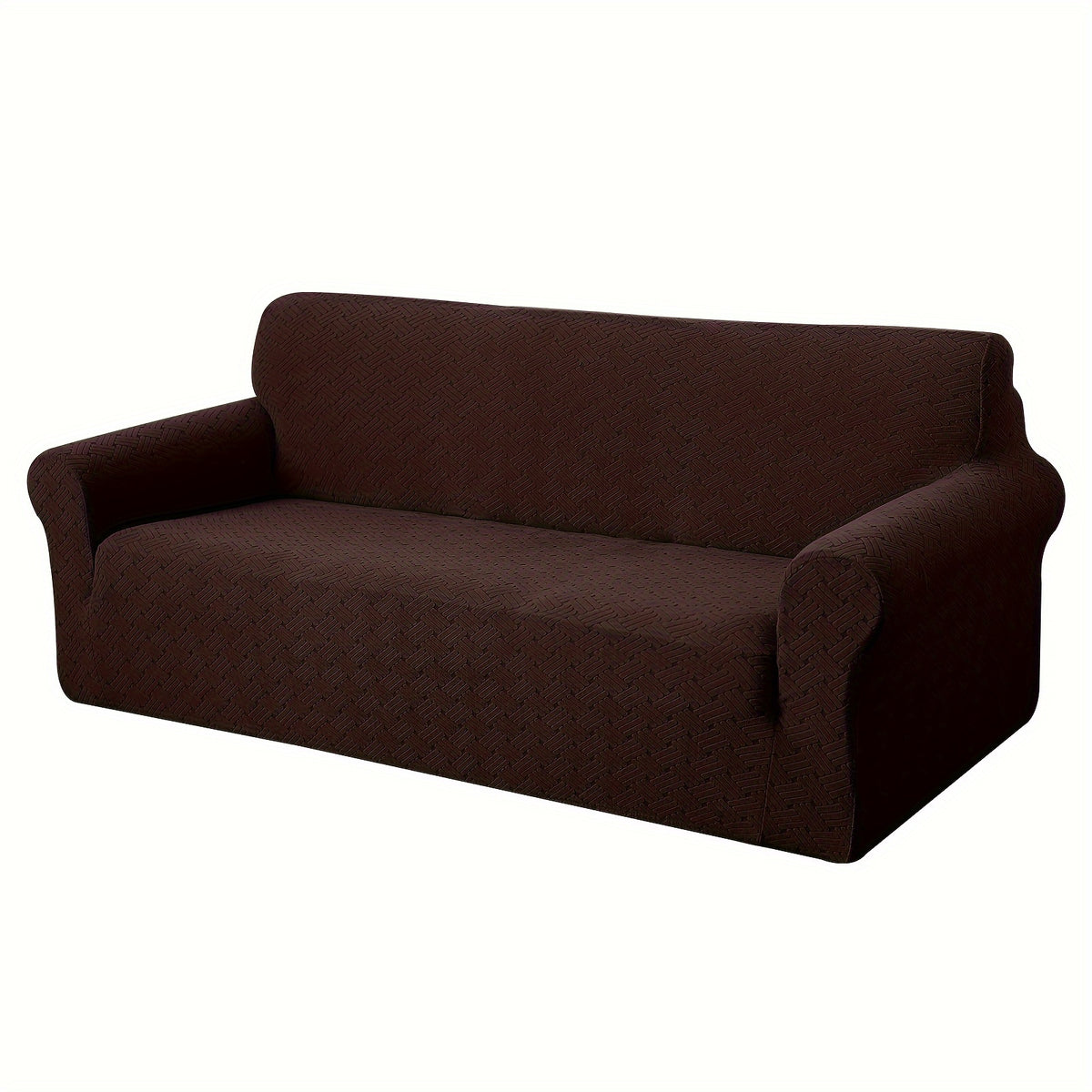 Housse de canapé épaisse extensible en polaire jacquard antidérapante, vue de dos