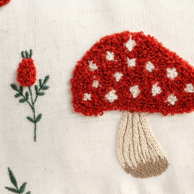 Housse de coussin en polyester à motif feuillage, vue de dos