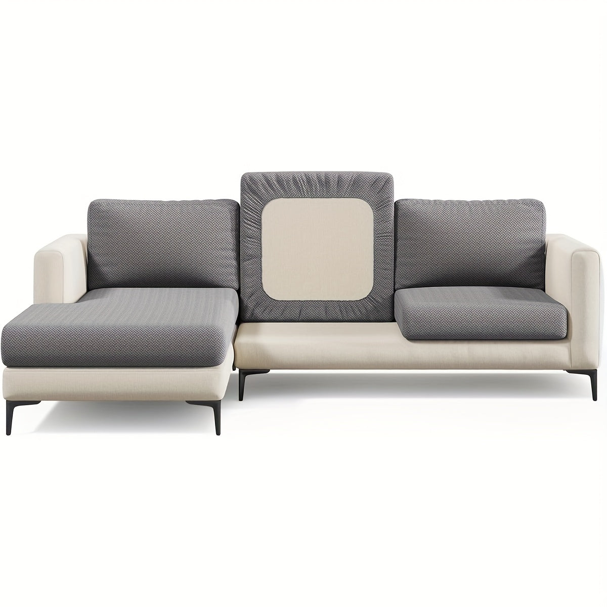 Housse de canapé extensible en polaire jacquard en T, housse posée