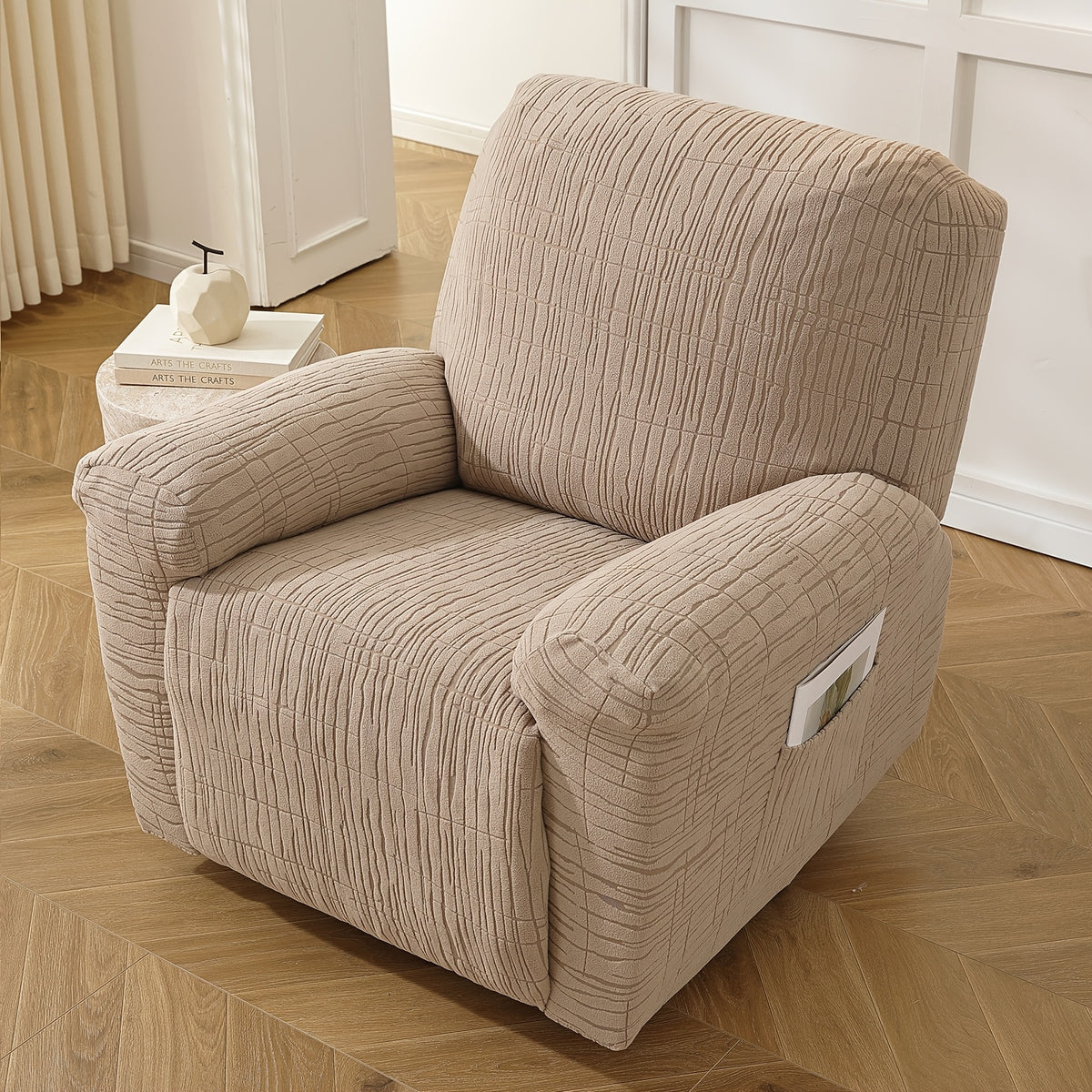 Housse de canapé extensible en polaire jacquard antidérapante à housses, détail de la finition