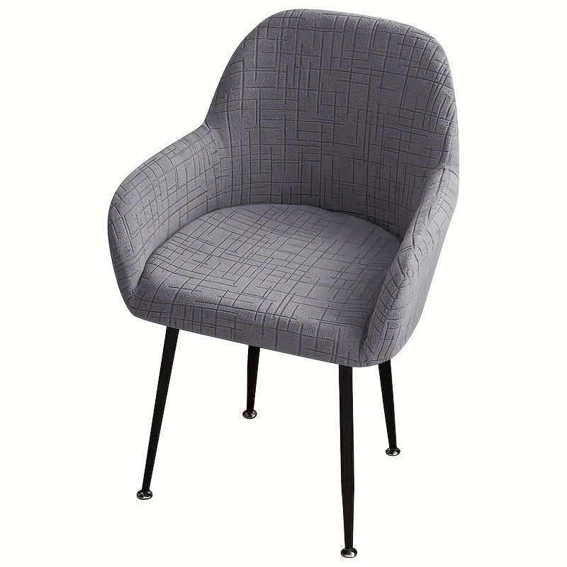 Housse de chaise extensible en polaire jacquard, détail de la finition