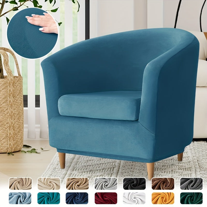 Housse de canapé extensible en velours à housses séparées pour fauteuil — détail de la matière : velours Image