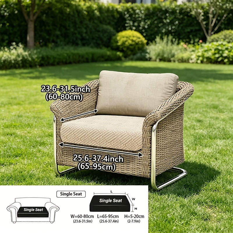 Housse de canapé extensible en polaire jacquard à housses séparées, détail de l'ourlet