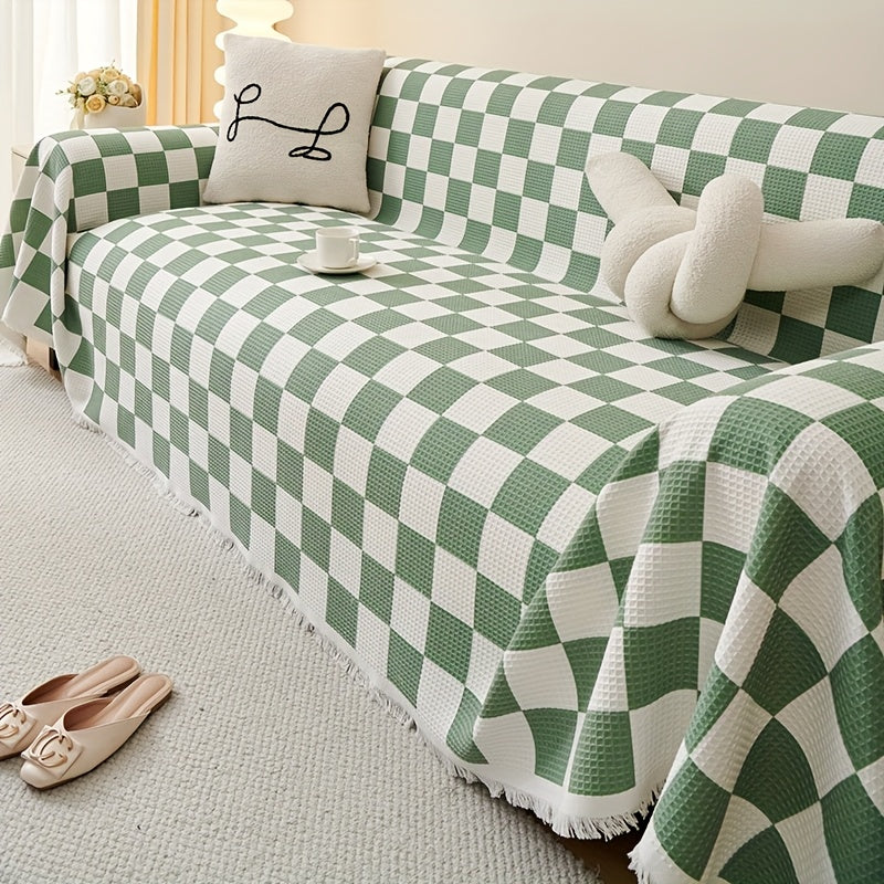 Housse de canapé, gros plan sur le tissu