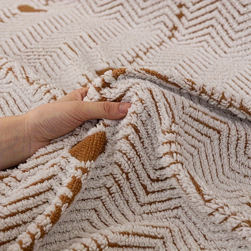 Housse de canapé épaisse en polyester, détail de l'ourlet
