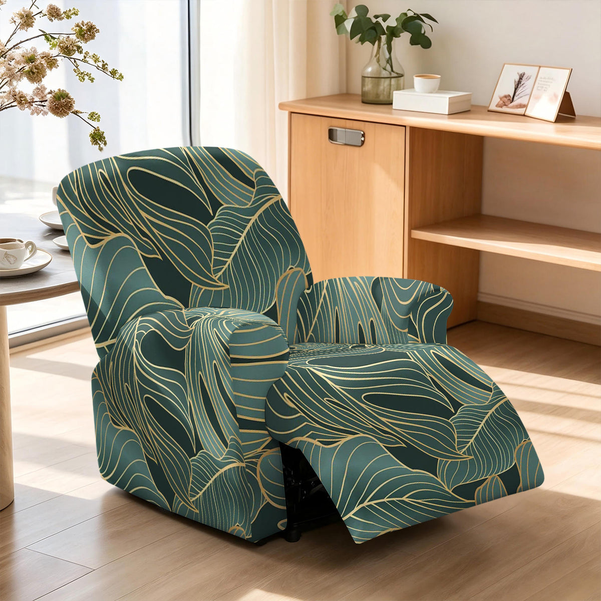 Housse de canapé extensible en fibre de lait imprimée à motif tropical