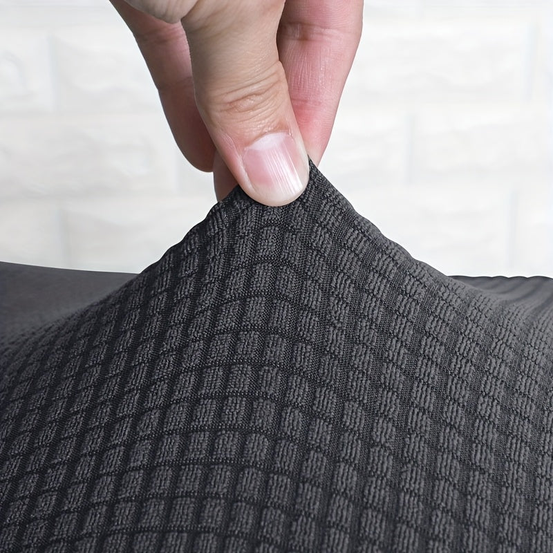 Housse de canapé extensible en peluche jacquard, détail de la finition