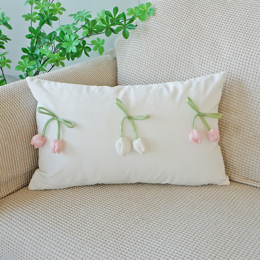 Housse de coussin en polyester à fermeture éclair, vue d'ensemble