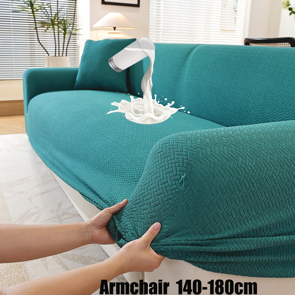 Housse de canapé extensible en polaire jacquard, vue d'ensemble