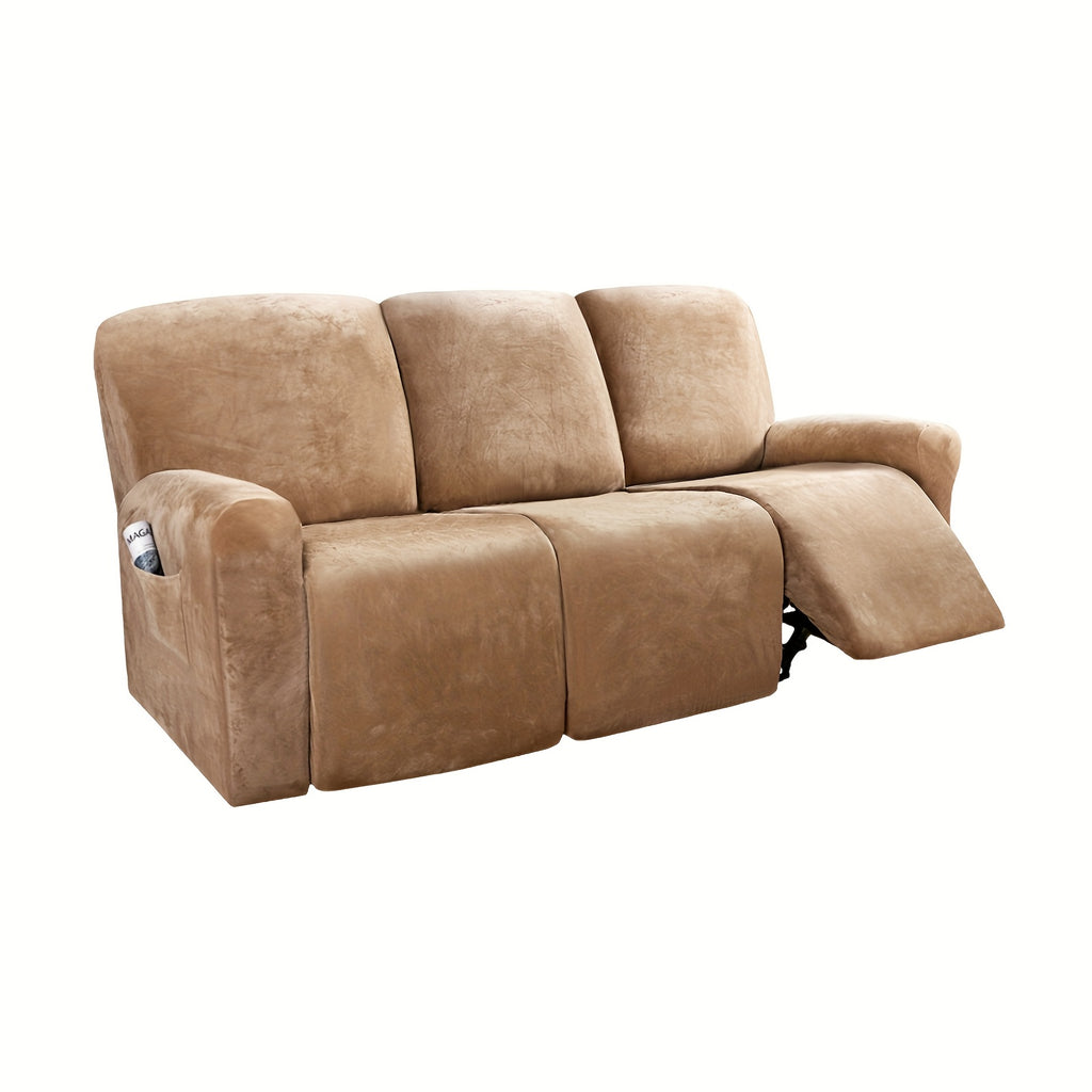 Housse de canapé extensible en velours matelassée, vue d'ensemble