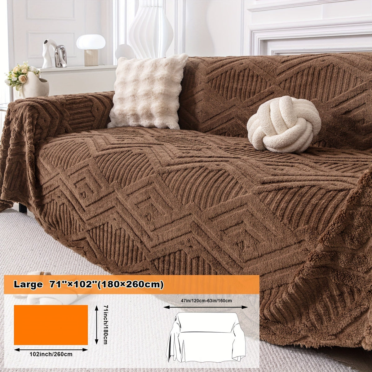 Housse de canapé, gros plan sur le tissu