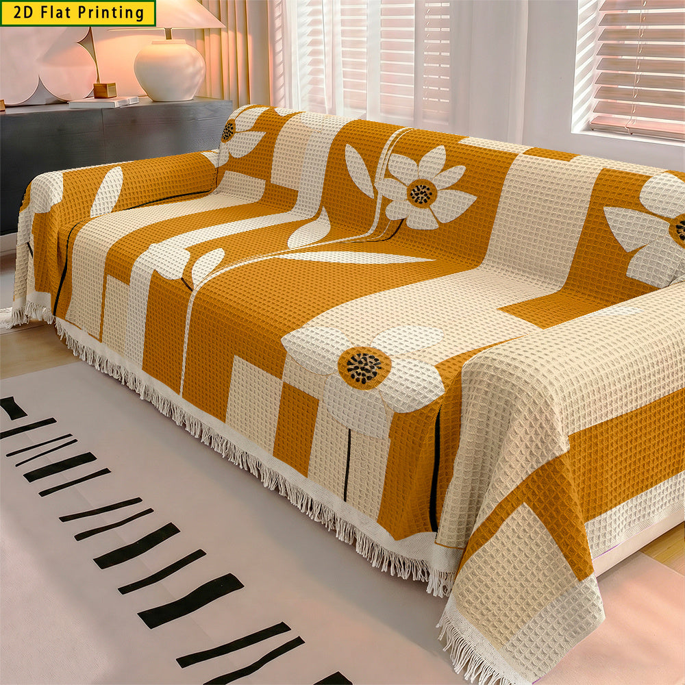 Housse de canapé épaisse en polyester imprimée à motif fleuri