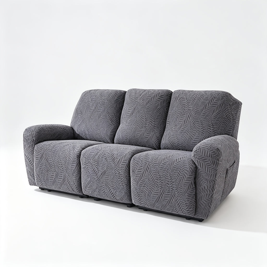 Housse de fauteuil extensible en polaire jacquard anti-griffes, vue d'ensemble