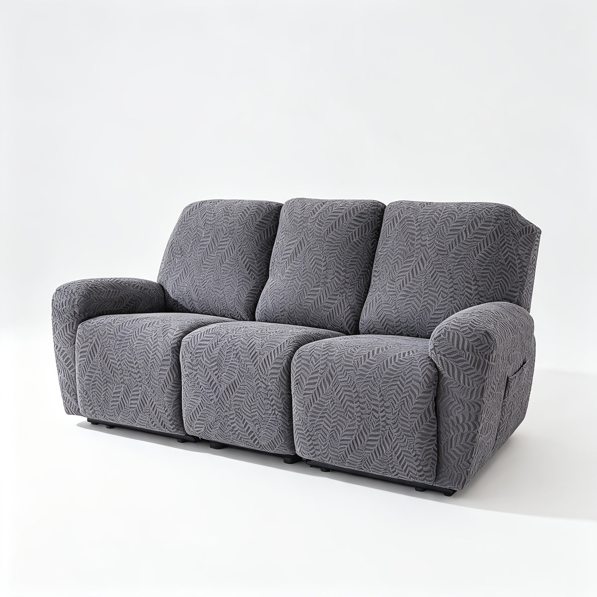 Housse de fauteuil extensible en polaire jacquard anti-griffes, vue d'ensemble