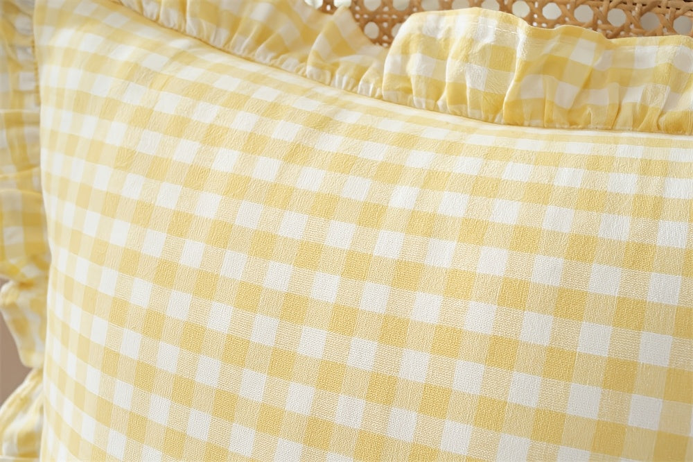 Housse de coussin en coton en fils teints, visuel produit