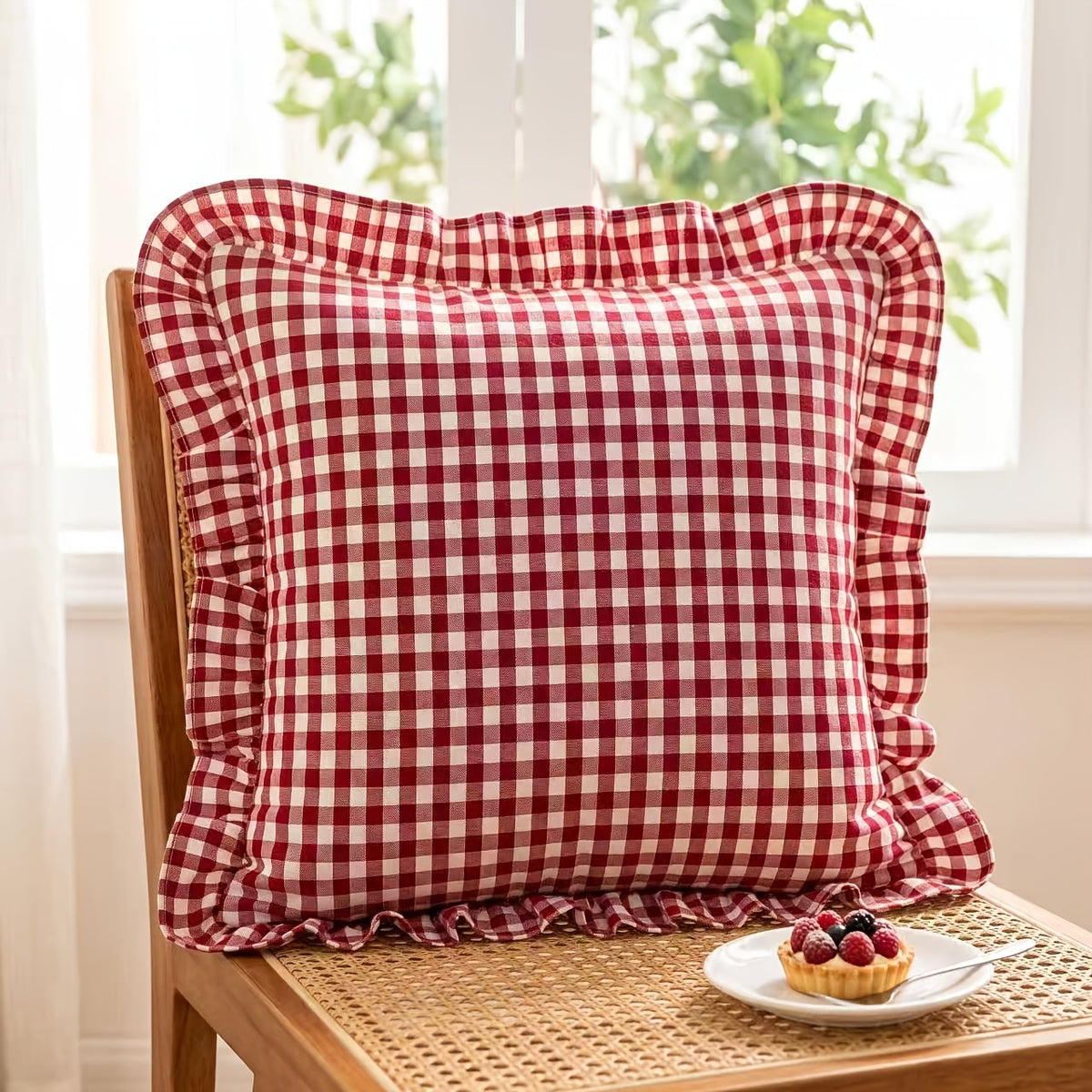 Housse de coussin en coton en fils teints — détail de la matière : coton Image