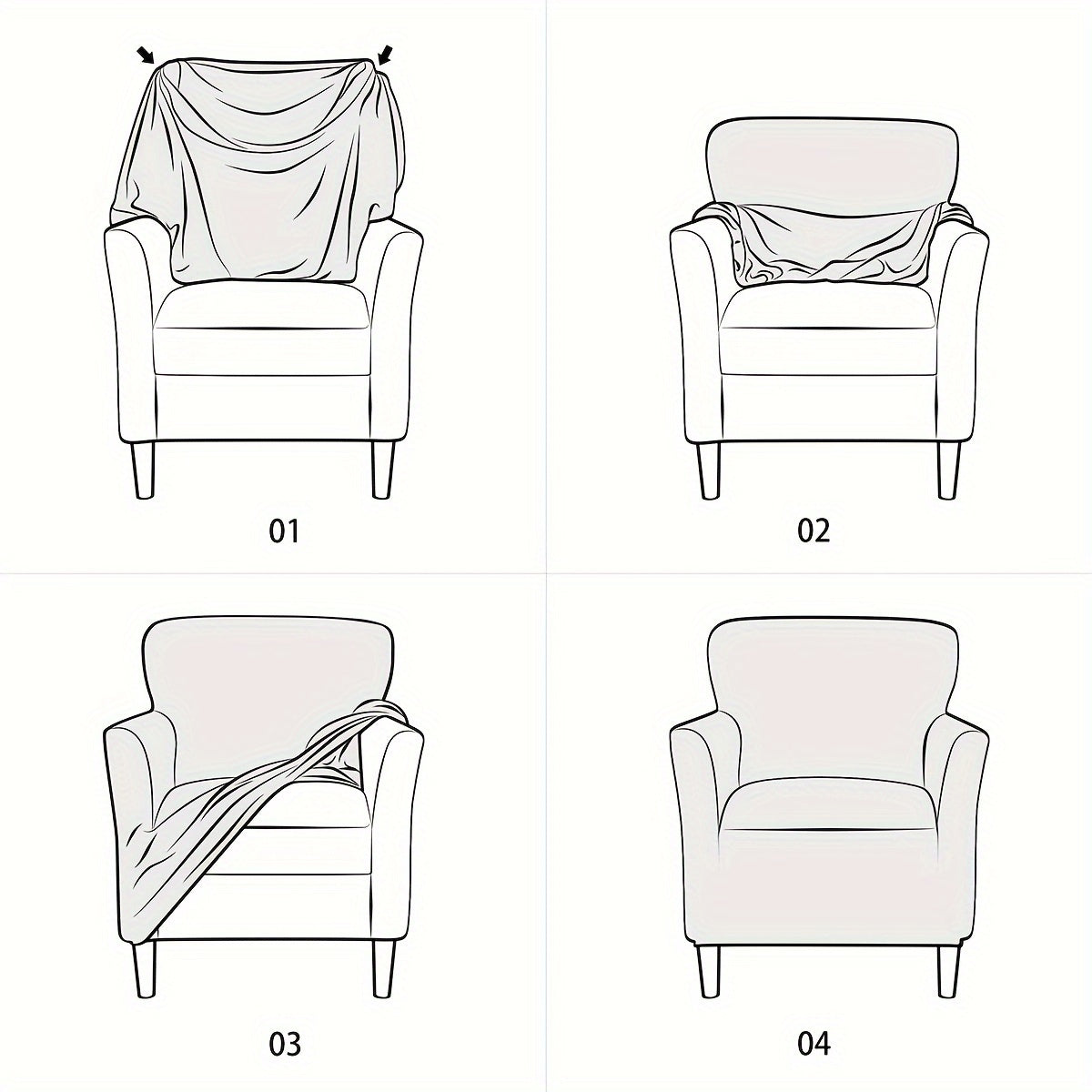 Housse de fauteuil extensible en polaire jacquard en T, gros plan sur le tissu