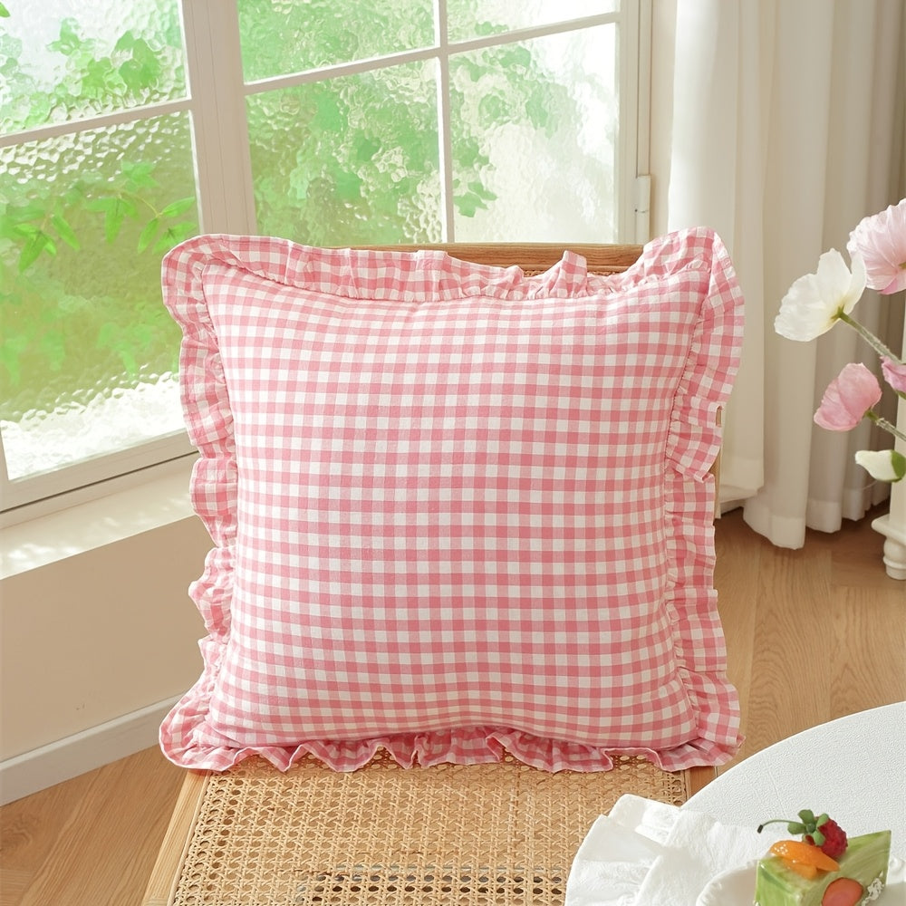 Housse de coussin en coton en fils teints, visuel produit