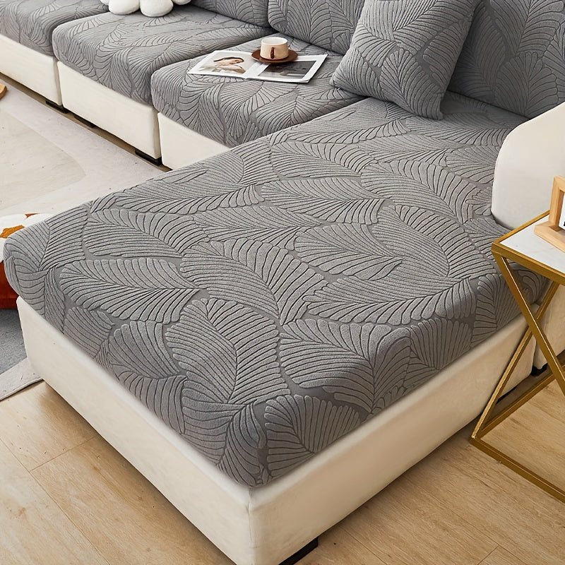 Housse de canapé en polaire jacquard à housses séparées, gros plan sur le tissu