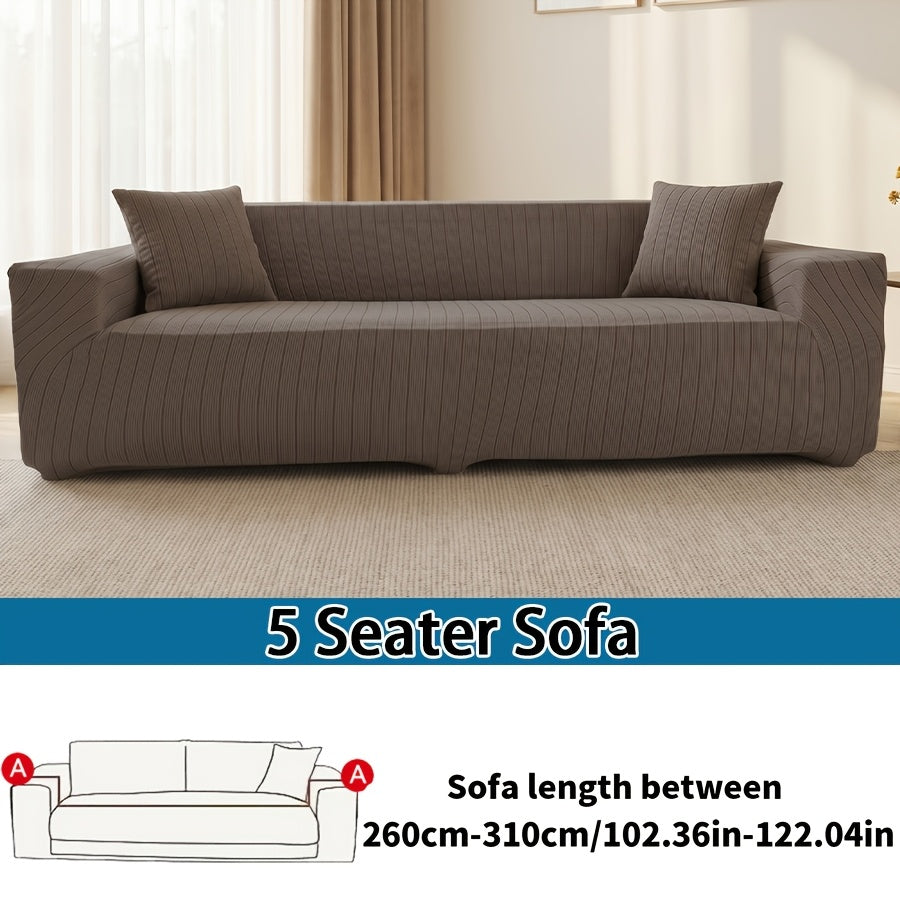 Housse de canapé extensible en polaire jacquard antidérapante, vue d'ensemble