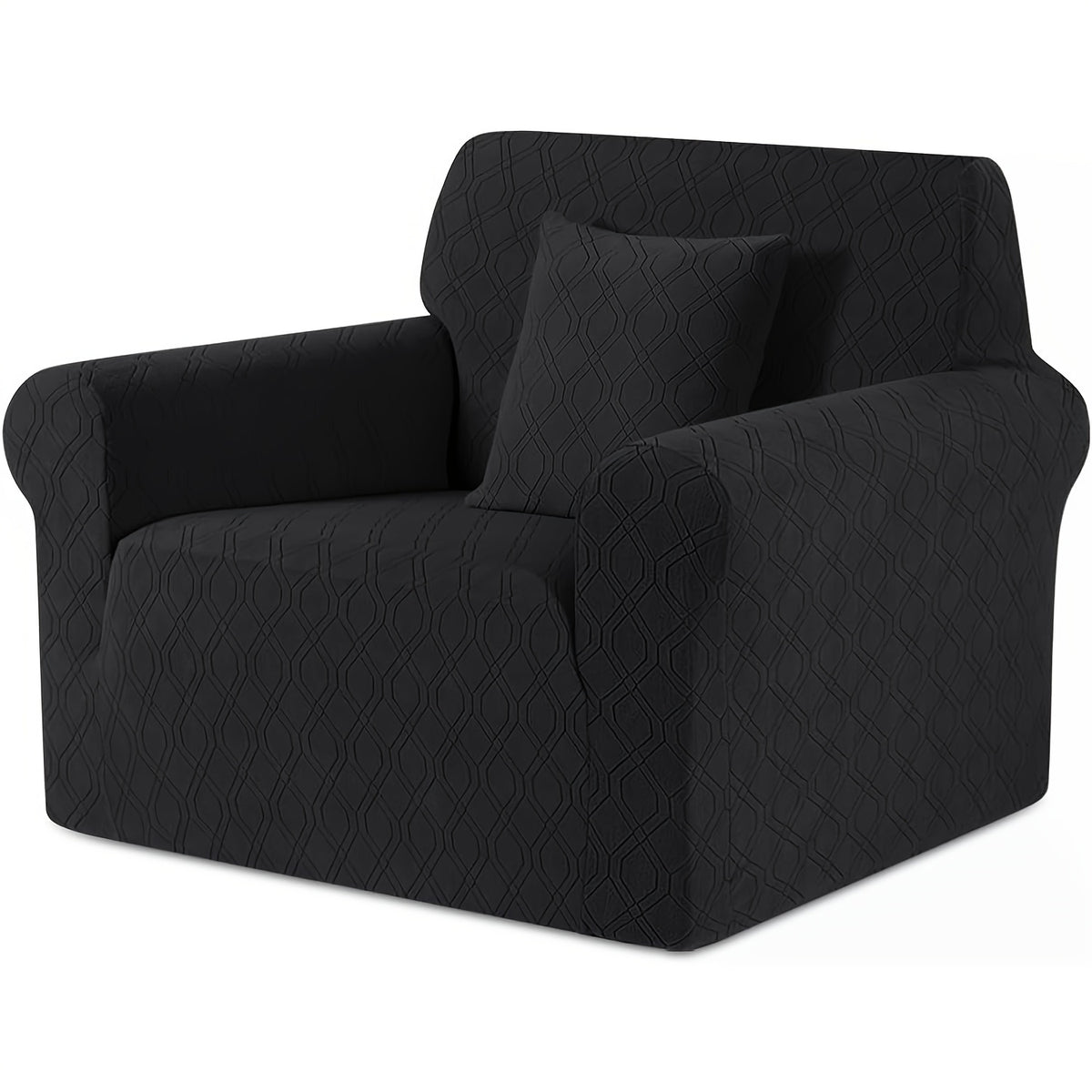 Housse de canapé extensible en polaire jacquard antidérapante d'esprit vintage, housse posée