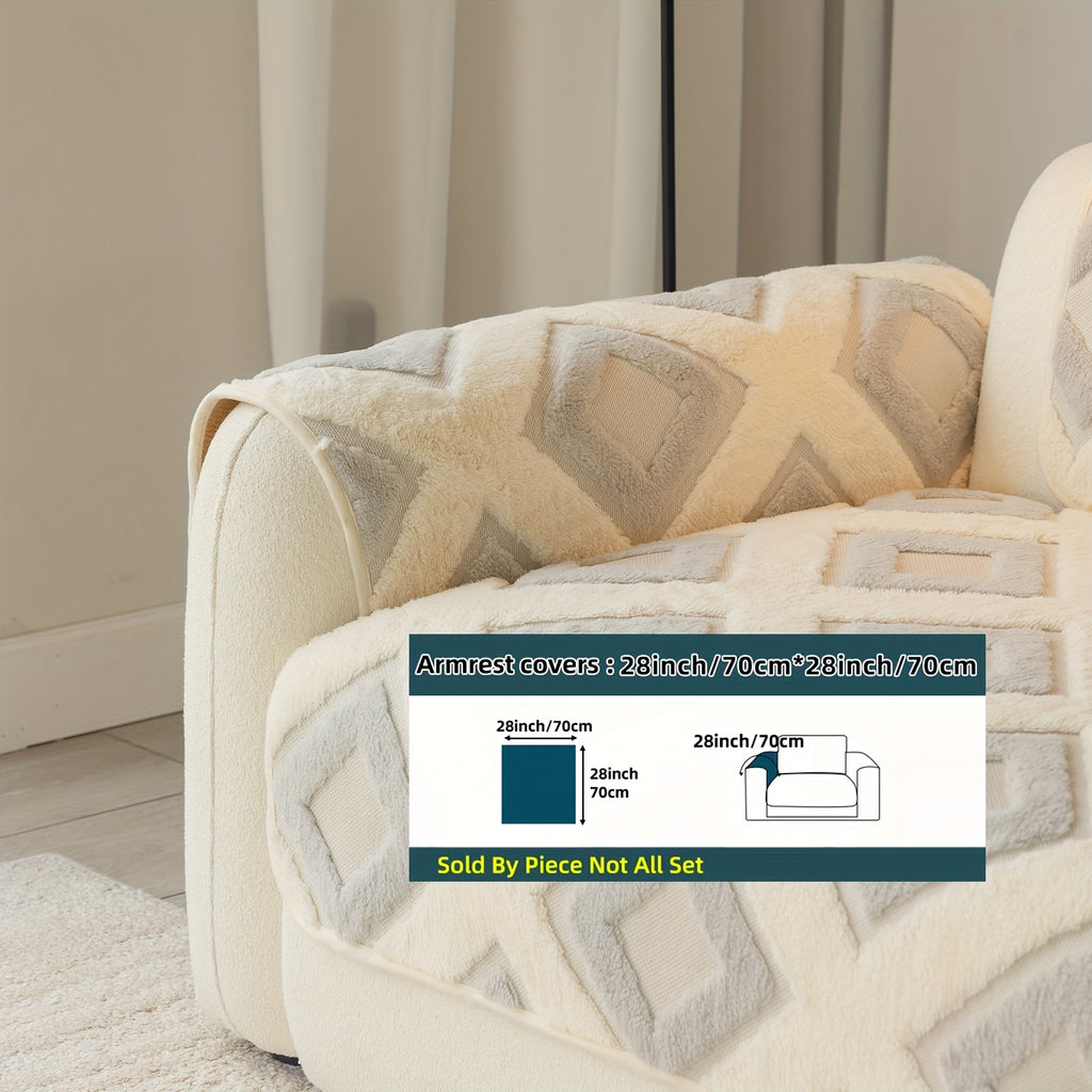 Housse de coussin en velours matelassée antidérapante à housses séparées, autre coloris