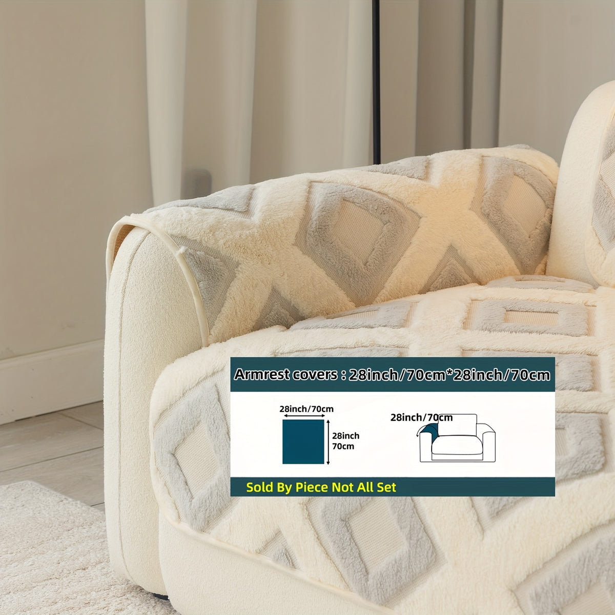 Housse de coussin en velours matelassée antidérapante à housses séparées, autre coloris