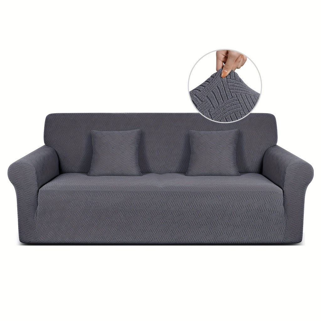 Housse de canapé épaisse extensible en polaire jacquard, compatible fauteuil, canapé deux places, canapé trois places