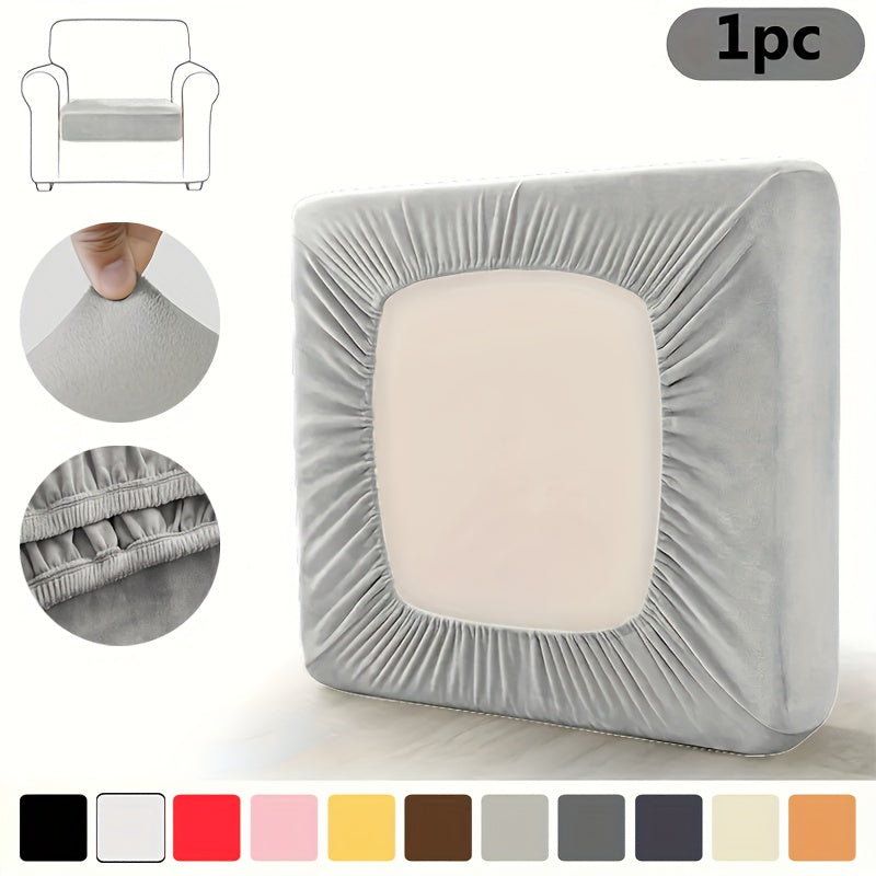 Housse de coussin extensible en velours pour fauteuil, vue de dos