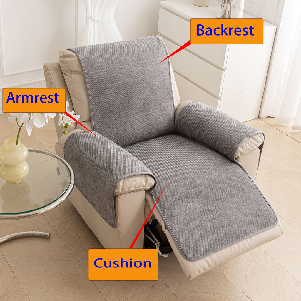 Housse de canapé en chenille antidérapante pour fauteuil, détail de la finition
