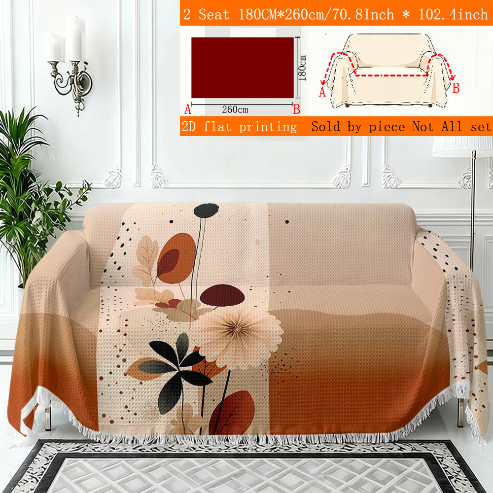 Housse de coussin épaisse en polyester imprimée à motif fleuri, vue d'ensemble