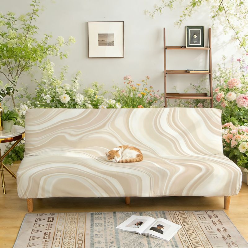 Housse de canapé extensible en fibre de lait sans accoudoirs Image