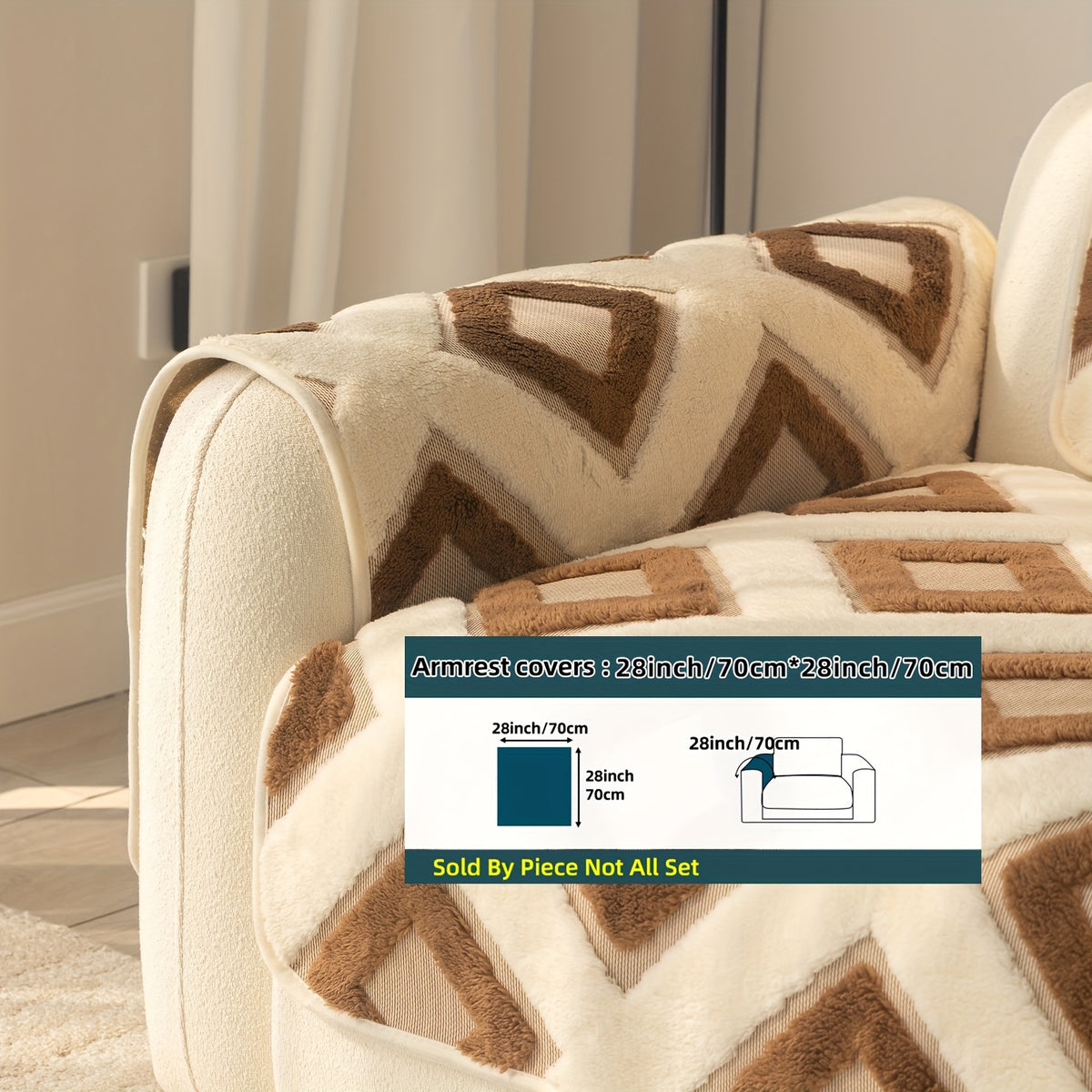 Housse de coussin en velours matelassée antidérapante à housses séparées