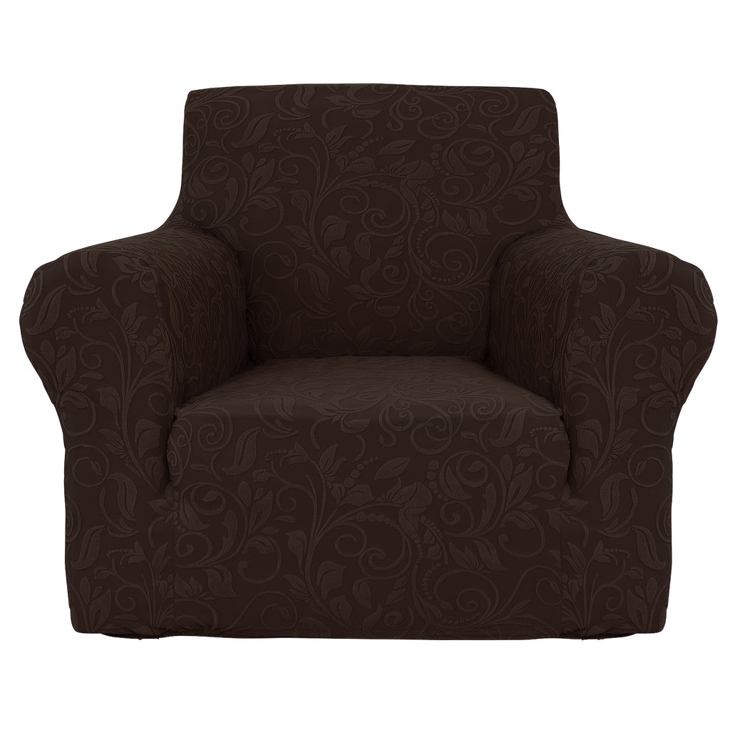 Protection de canapé extensible en polaire jacquard d'esprit vintage, détail de la finition