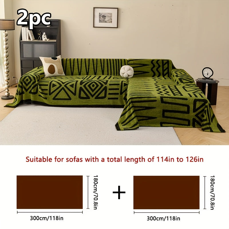 Housse de canapé en peluche antidérapante pour canapé d'angle, gros plan sur le tissu