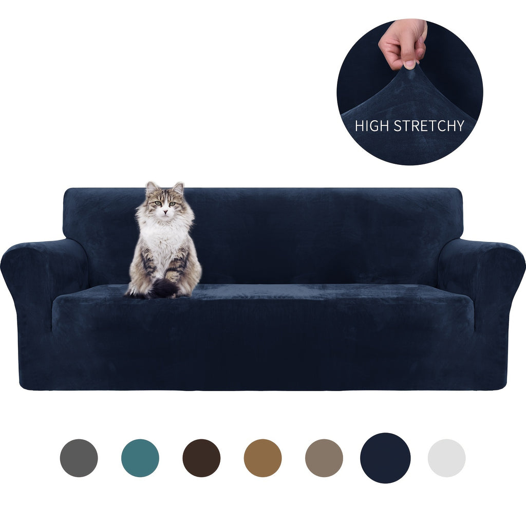 Housse de canapé épaisse extensible en velours, compatible fauteuil, canapé deux places, canapé trois places