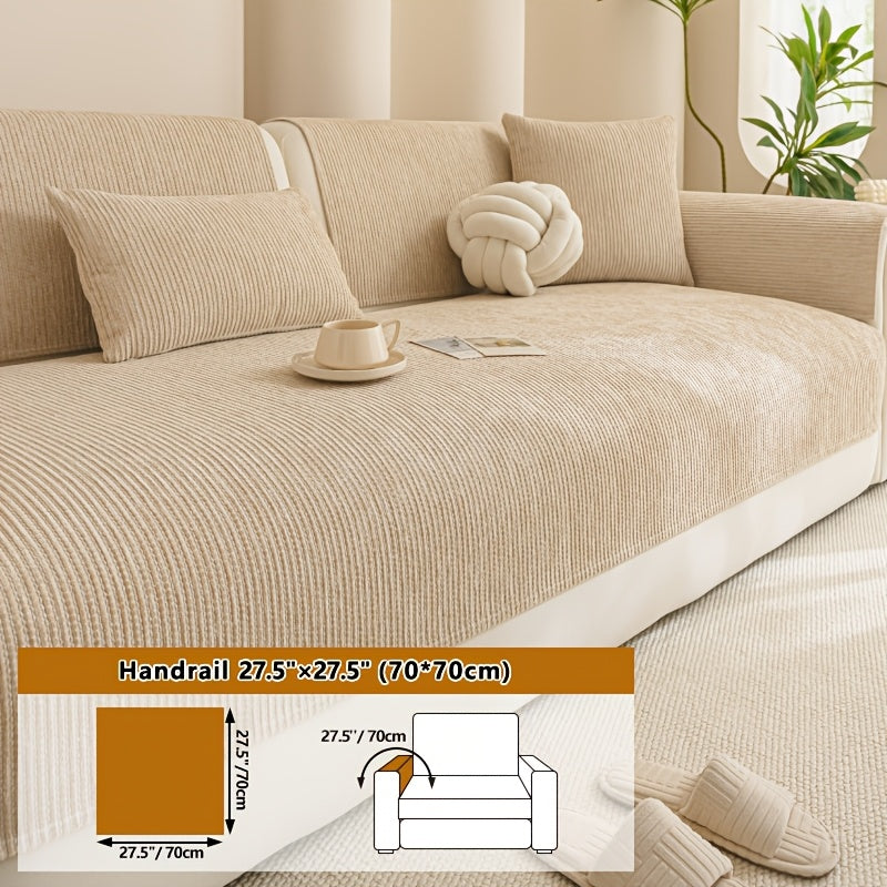Housse de coussin en chenille en fils teints, mise en situation