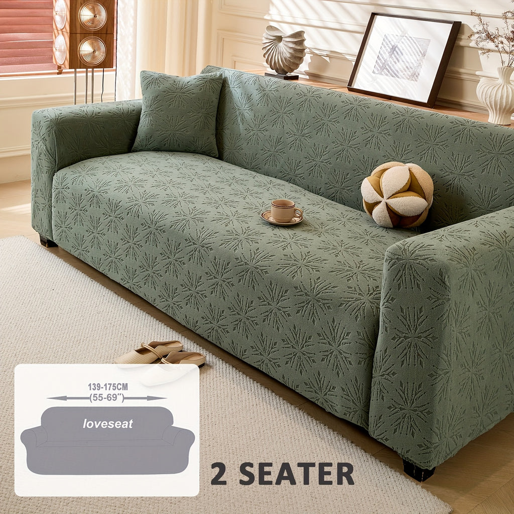 Housse de canapé extensible en polaire jacquard antidérapante d'esprit bohème, housse posée