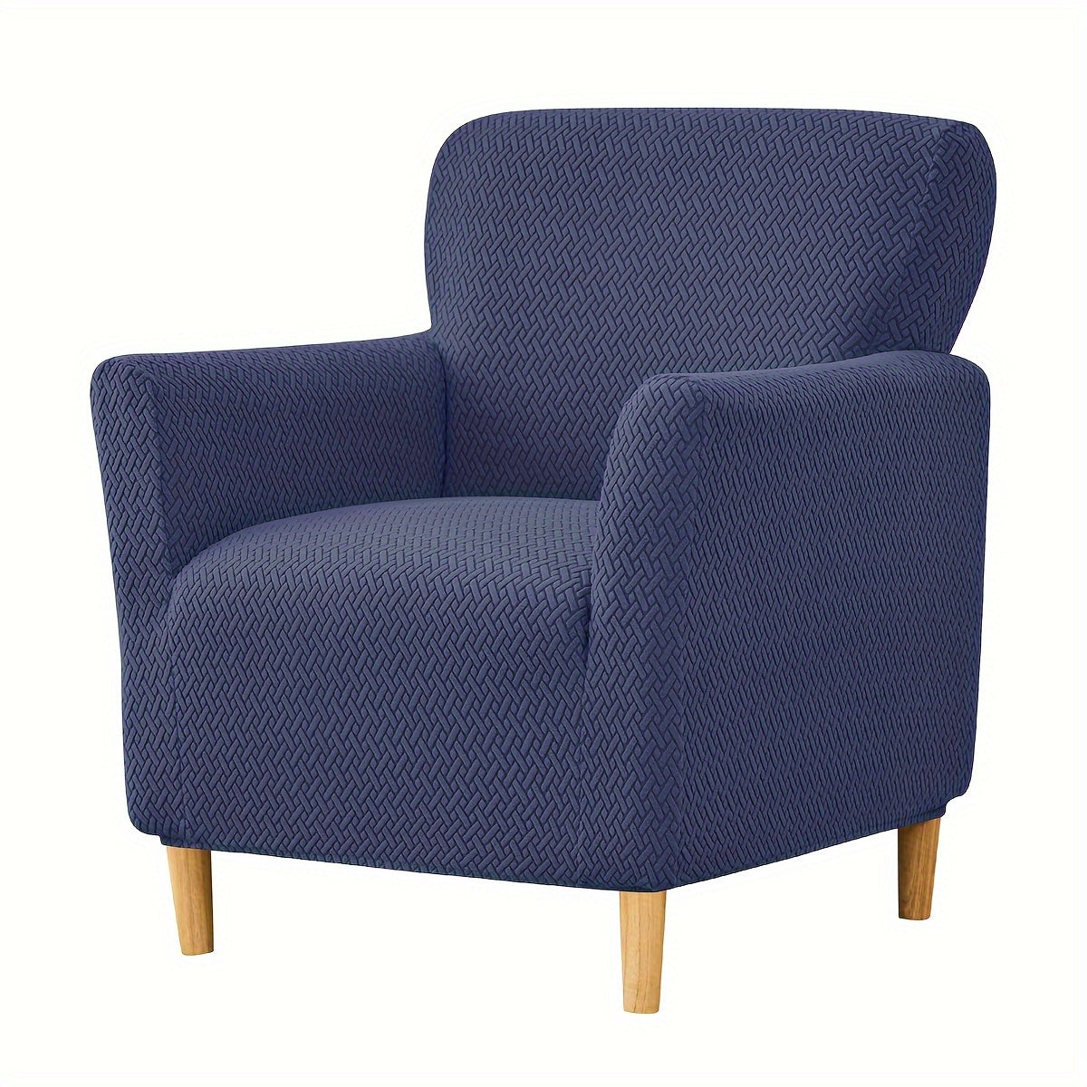 Housse de fauteuil extensible en polaire jacquard en T, détail de la finition