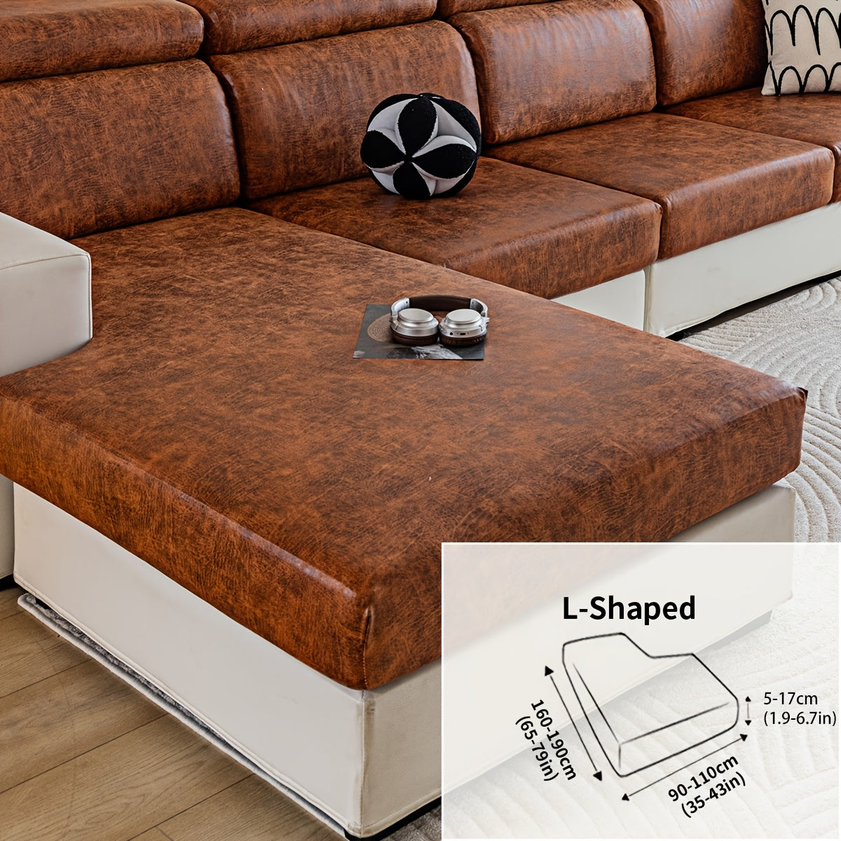 Housse de canapé extensible en polyester d'esprit vintage, housse posée