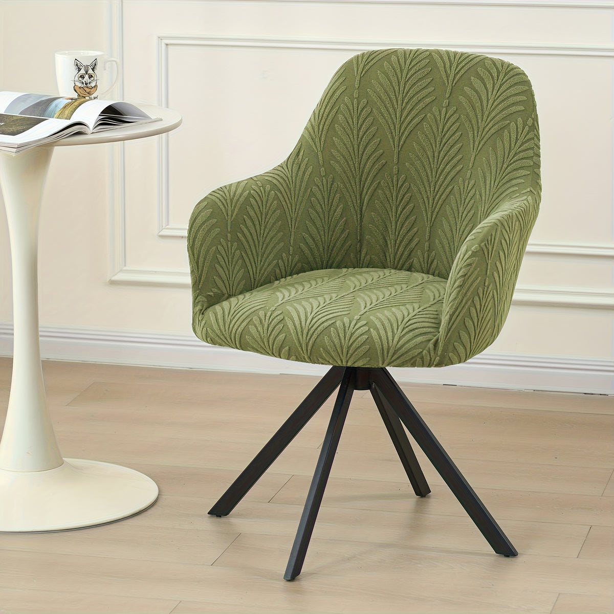 Housse de chaise extensible en polaire jacquard, vue d'ensemble