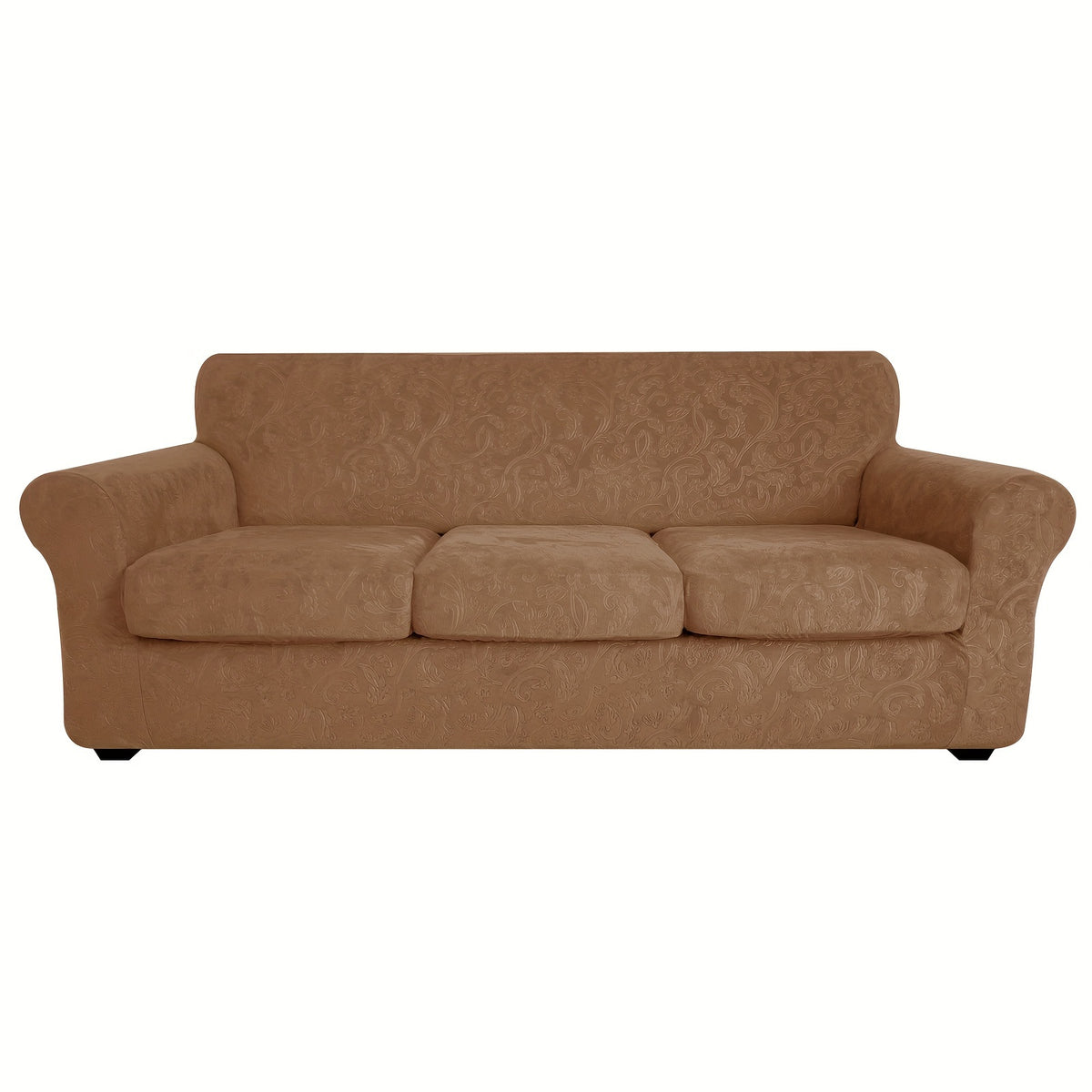 Housse de canapé extensible en polaire jacquard antidérapante à housses, vue d'ensemble