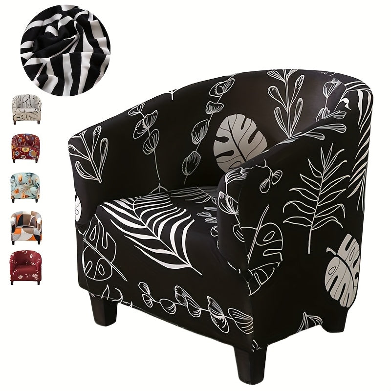 Housse de canapé extensible en fibre de lait à motif géométrique pour fauteuil, vue d'ensemble